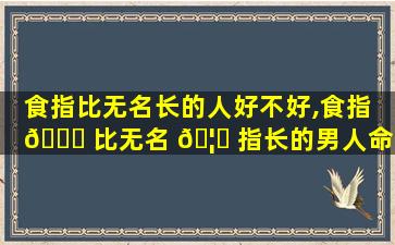 食指比无名长的人好不好,食指 🐎 比无名 🦟 指长的男人命运如何